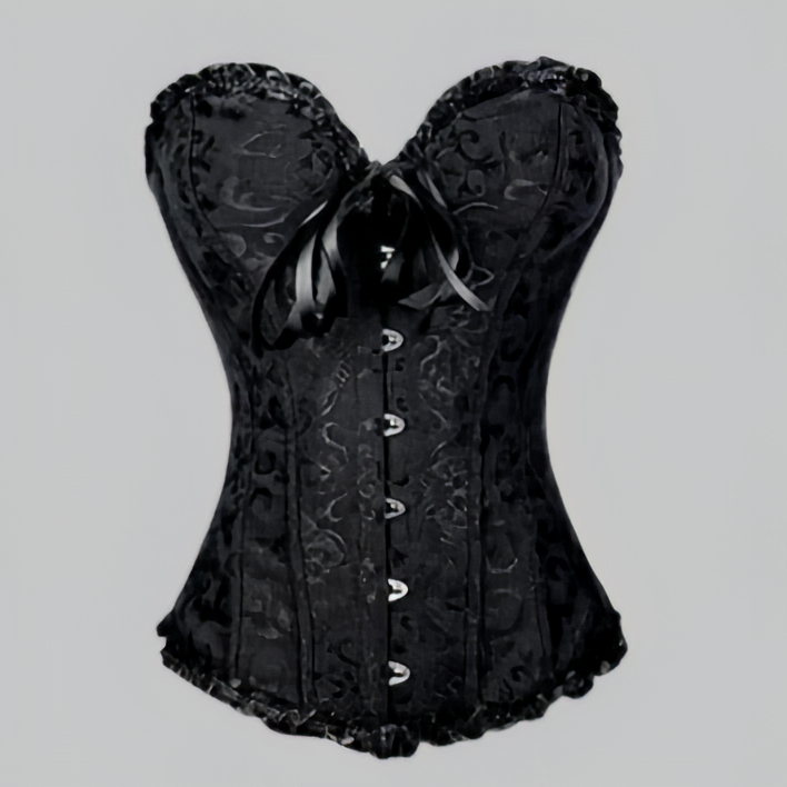 superbe corset gothique en velours et satin
