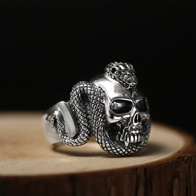 HIJONES Bague Gothique Motard Punk 666 Acier Inoxydable Pour Homme