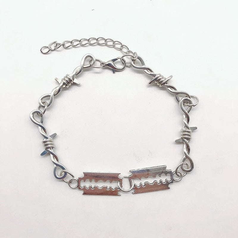 Lot De 2 Bracelets Manchette Punk Gothique - Simili Cuir Noir - Pointes Rivets