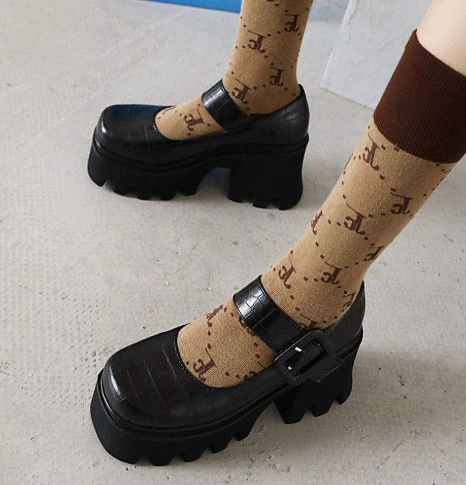 Chaussures A Plateforme Hautes Gothiques